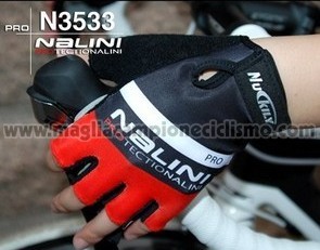 2013 Nalini Guanti Corti Ciclismo Nero e Rosso